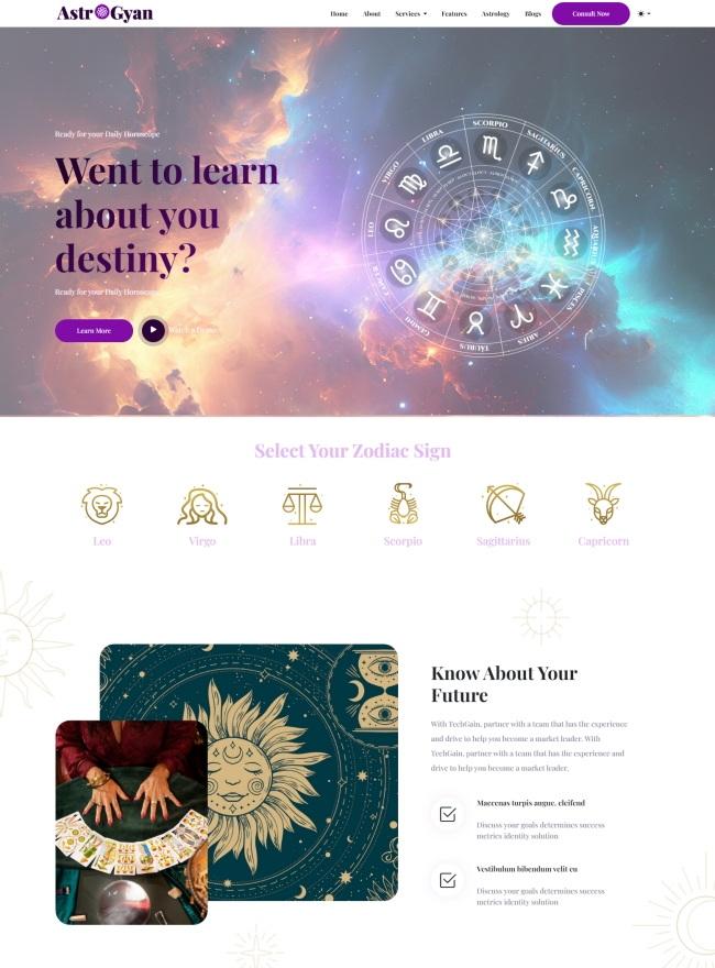 HTML5星座运势网站模板_珊瑚贝
