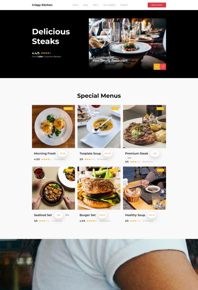 Bootstrap私房美食餐厅网站模板_珊瑚贝