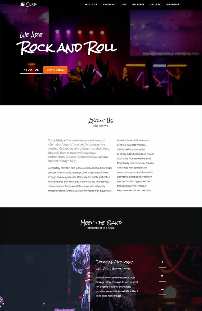 Rock摇滚音乐会网站模板_珊瑚贝
