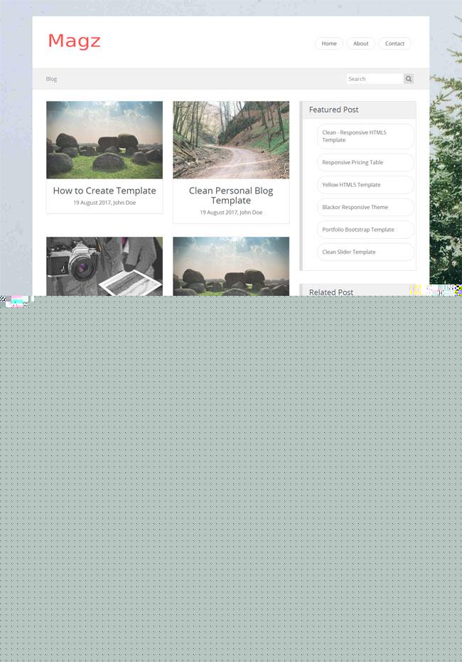 简洁响应式HTML5博客模板_珊瑚贝