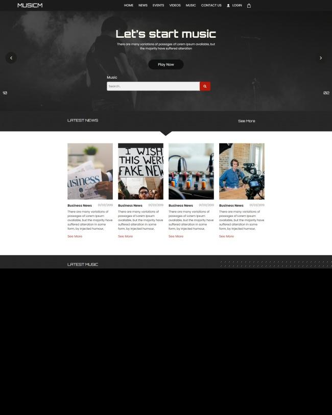 HTML5音频音乐资讯网站模板_珊瑚贝