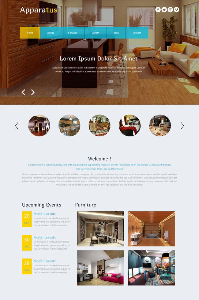 家庭室内装潢HTML5模板_珊瑚贝