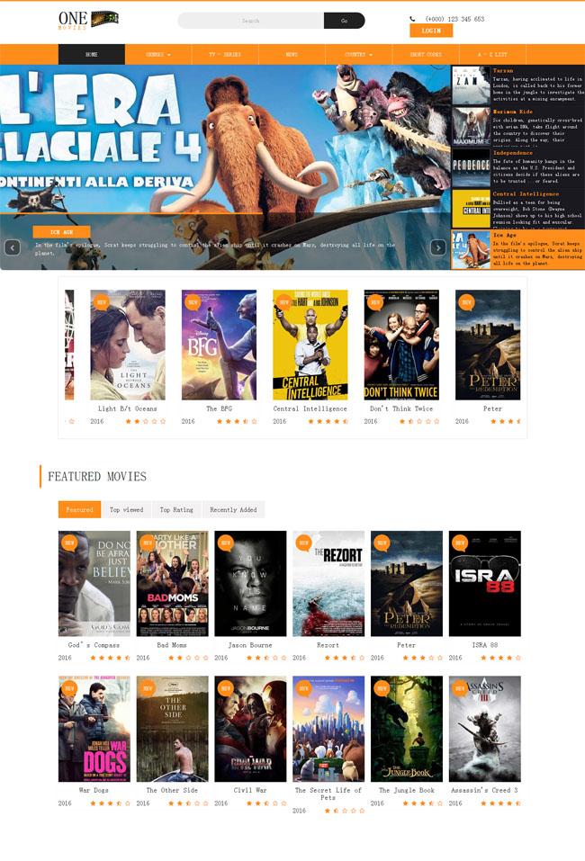 电影影视门户网站html5模板_珊瑚贝