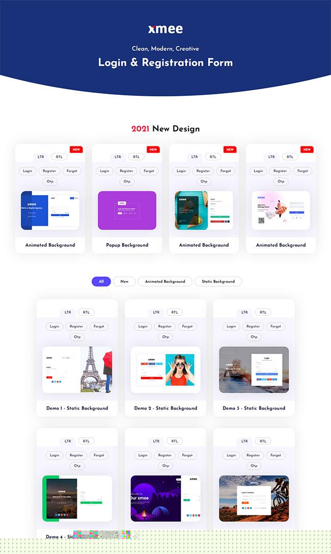 网站登录与注册表单页面HTML5模板_珊瑚贝