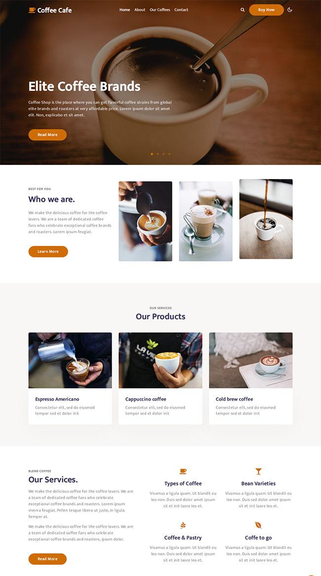 咖啡师培训学校HTML5模板_珊瑚贝