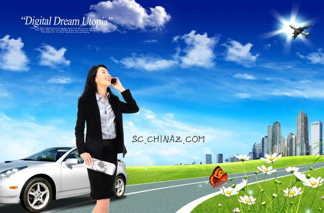 韩国商务女性PSD模板_珊瑚贝