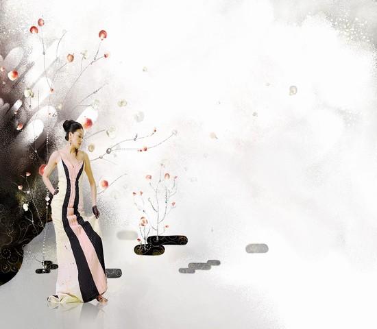 时尚美女模板PSD_珊瑚贝