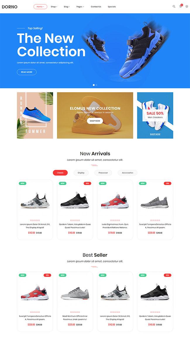 运动鞋电子商务网站模板_珊瑚贝